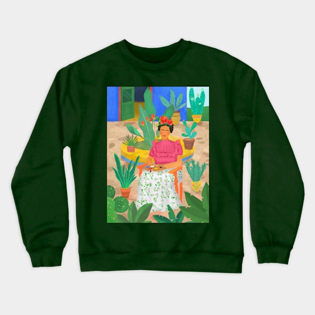 Frida Khalo Crewneck Sweatshirt by Petras